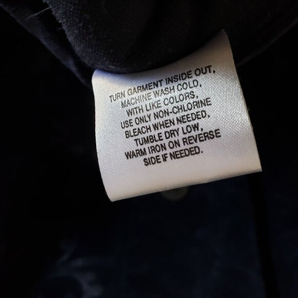 Basic Editions Dark Floral Burnout Button Up Top Corduroy Midnight Blue Size 3X - Picture 9 of 9